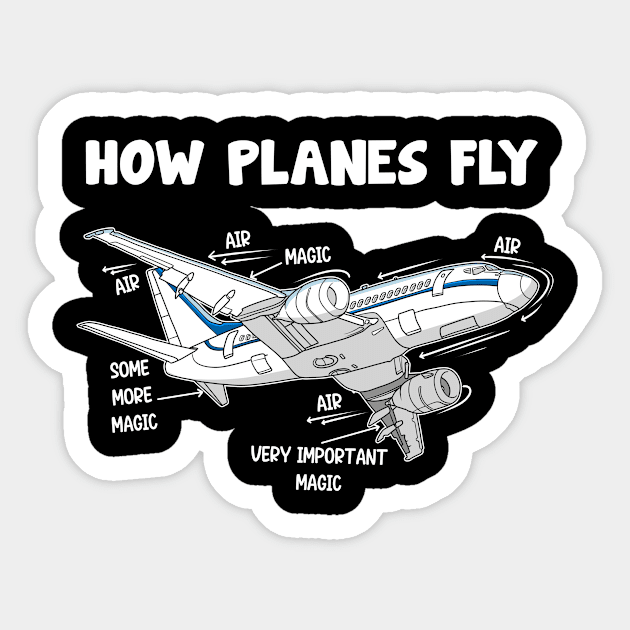 How Planes Fly Aerospace Engineer Engineering Fan Sticker by Funnyawesomedesigns